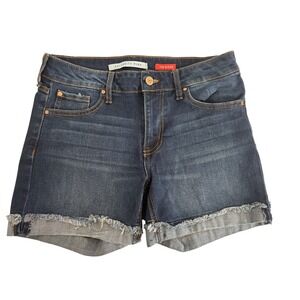 Celebrity Pink Denim Shorts Frayed‎ Hem Dark Wash Juniors Size 5/27 30" Waist